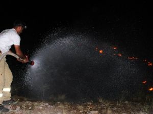 Sille köyünde anız yangını