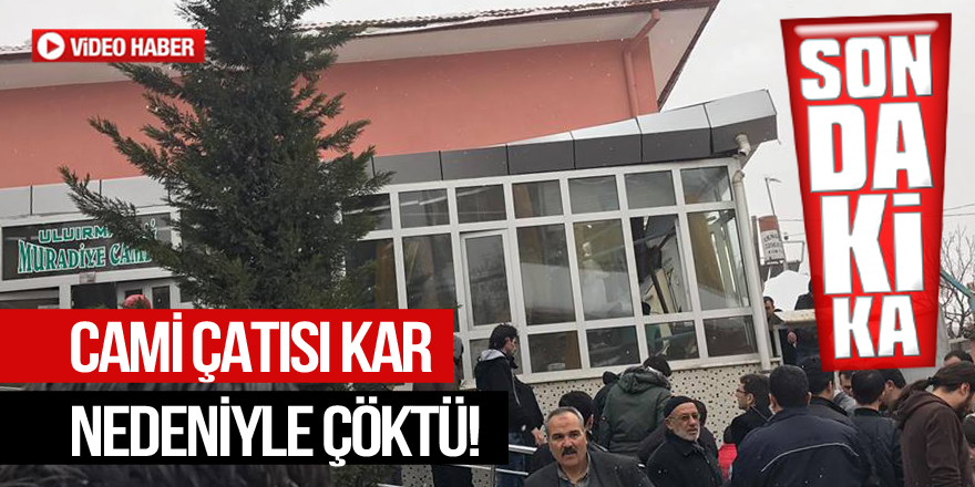 Muradiye Camii'ne kar göçüğü!