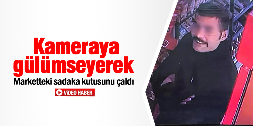 Marketteki sadaka kutusunu çaldı