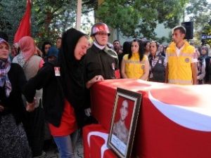 Şehidin nişanlısı tabuta kapandı