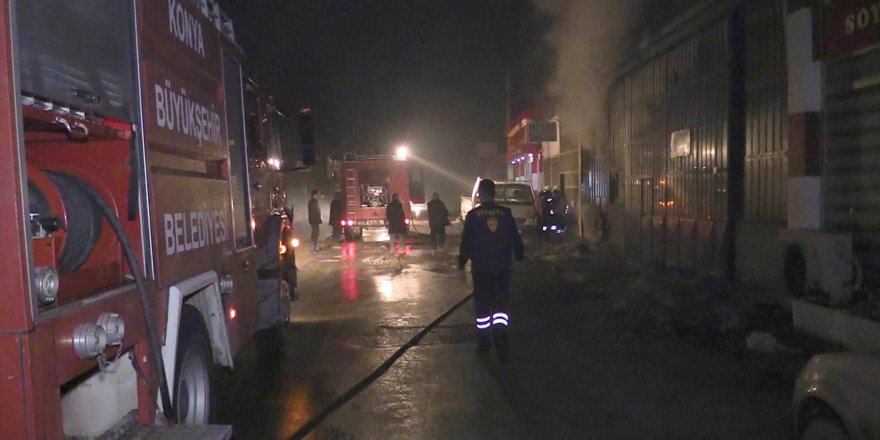 Konya’da mobilya atölyesinde yangın