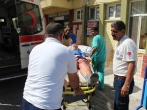 Motorlu testere yaraladı