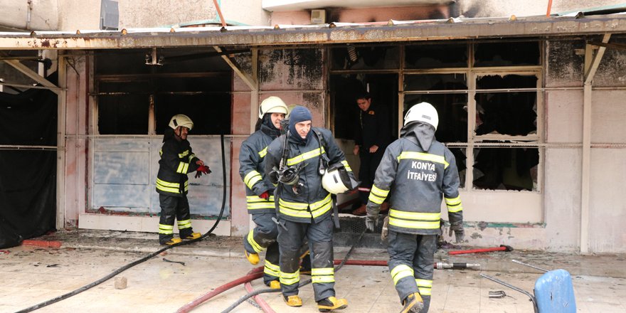 Konya'da iş yeri yangını