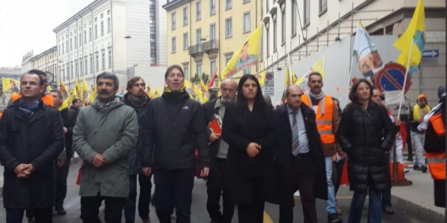 Dilek Öcalan İtalya'da PKK yürüyüşünde