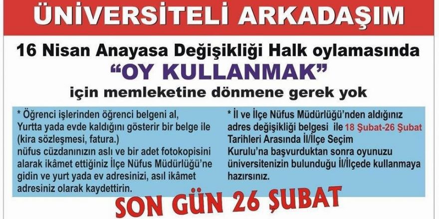 Üniversiteli seçmene oy uyarısı