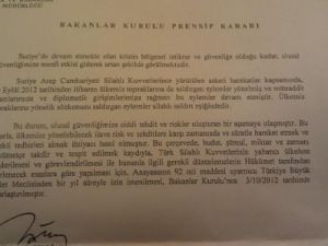 İşte Suriye tezkeresi metni