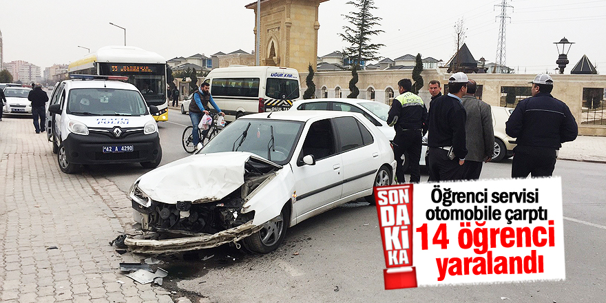 Öğrenci servisi kaza yaptı: 14 öğrenci yaralı