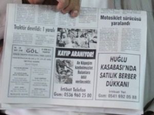 Kayıp av köpeğini gazete ilanıyla arıyor