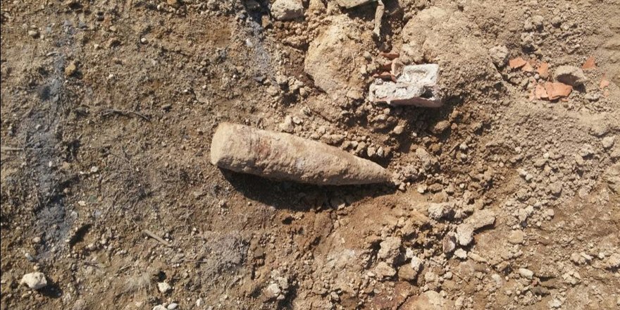 Kurtuluş Savaşı'ndan kaldığı tahmin edilen top mermisi bulundu