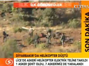 Askeri helikopter düştü VİDEO