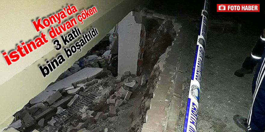 Duvar çökünce bina boşaltıldı