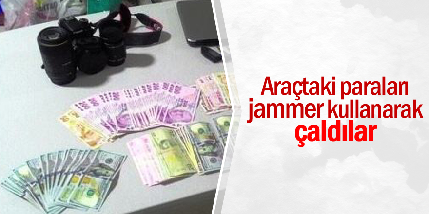 Sinyal kesiciyle otomobilden para çalan hırsızlar yakalandı