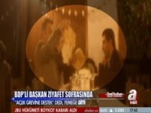 BDP'li başkanın rakılı açlık grevi!