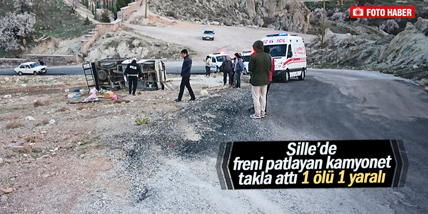 Konya’da freni patlayan kamyonet takla attı: 1 ölü 2 yaralı