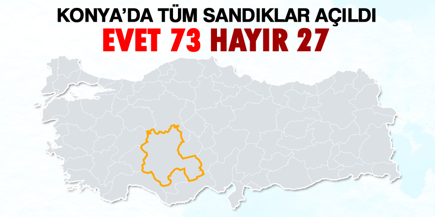 Konya'dan yüzde 73 evet çıktı