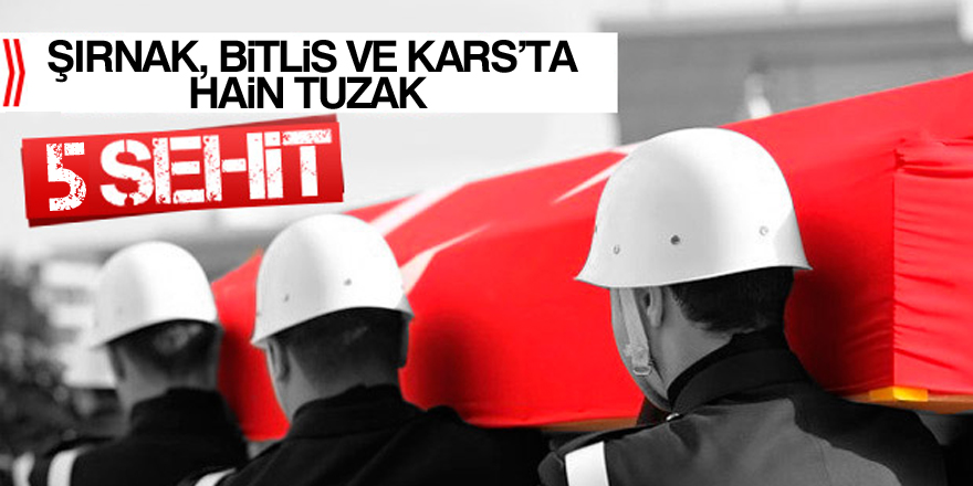 Uludere, Kağızman ve Bitlis'te 5 şehit