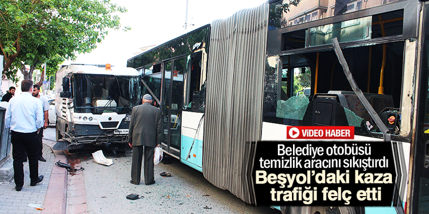 Beşyol’daki kaza trafiği felç etti