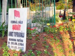 Şehit mezarına PKK'lı saldırısı