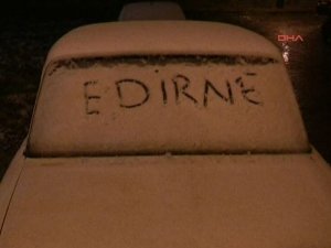 Edirne'ye kar yağdı