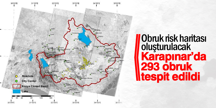 Karapınar’da 293 obruk tespit edildi
