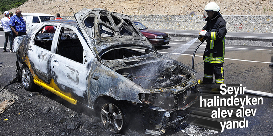 Konya’da alev alan otomobil kullanılamaz hale geldi