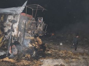 Çiftlikteki yangın korkuttu