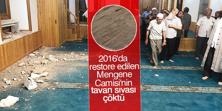 Konya'da caminin tavan sıvası çöktü