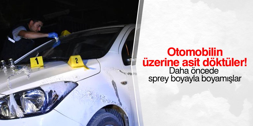 Park halindeki otomobile asitli saldırı