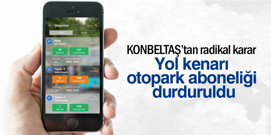 Yol kenarı otopark aboneliği durduruldu