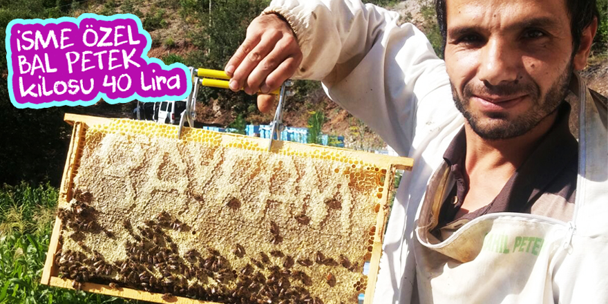 Taşkentli vatandaş arılara petekte ismini yazdırdı