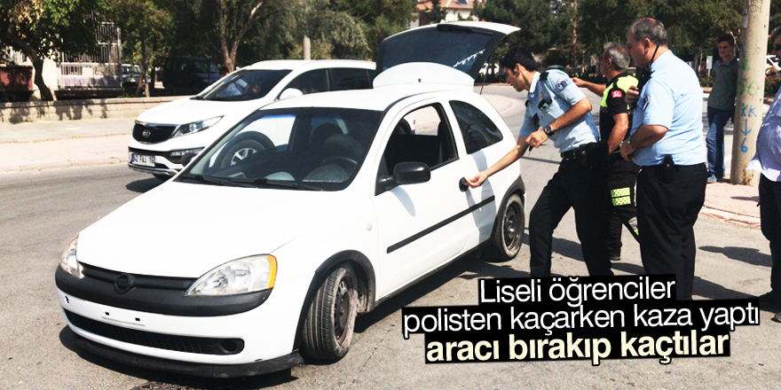 Polisin kovaladığı ehliyetsiz sürücü kaza yapıp aracı bırakarak kaçtı