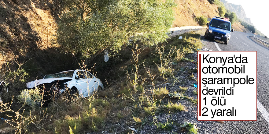 Konya'da otomobil şarampole devrildi: 1 ölü, 2 yaralı