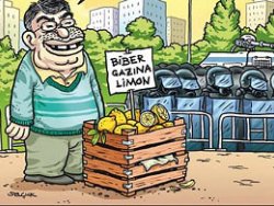 Penguen İdris Naim Şahin'i limon satıcısı yaptı