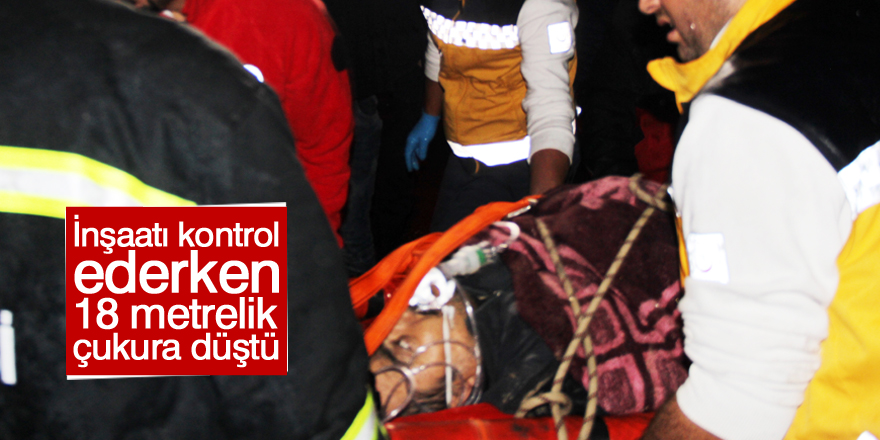 18 metrelik çukura düşen işçi kurtarıldı