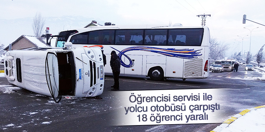 Öğrencisi servisi ile yolcu otobüsü çarpıştı: 18 öğrenci yaralı