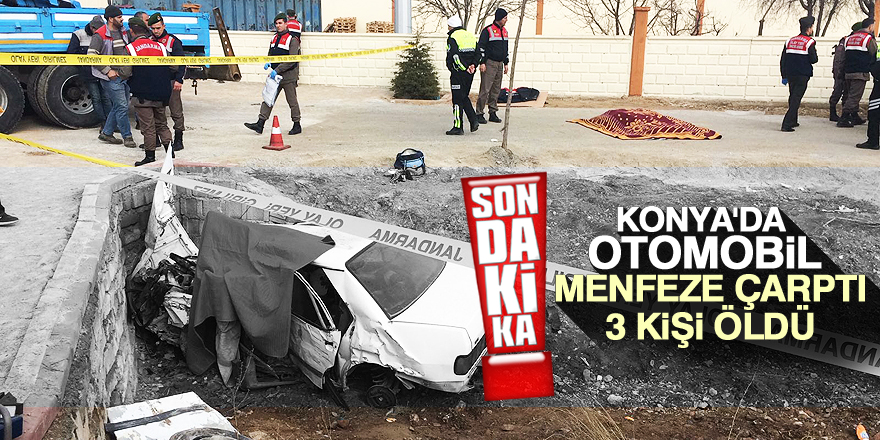 Otomobil menfeze çarptı: 3 ölü
