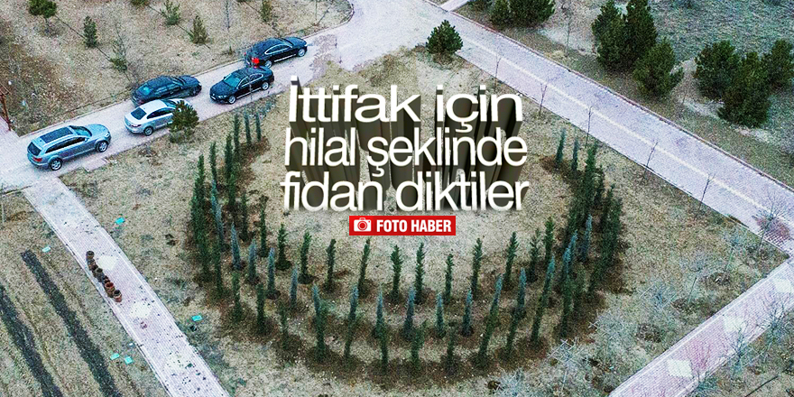 İttifak için hilal şeklinde fidan diktiler