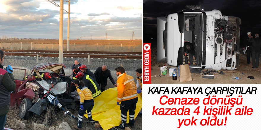 TIR ile otomobil çarpıştı 4 kişi hayatını kaybetti