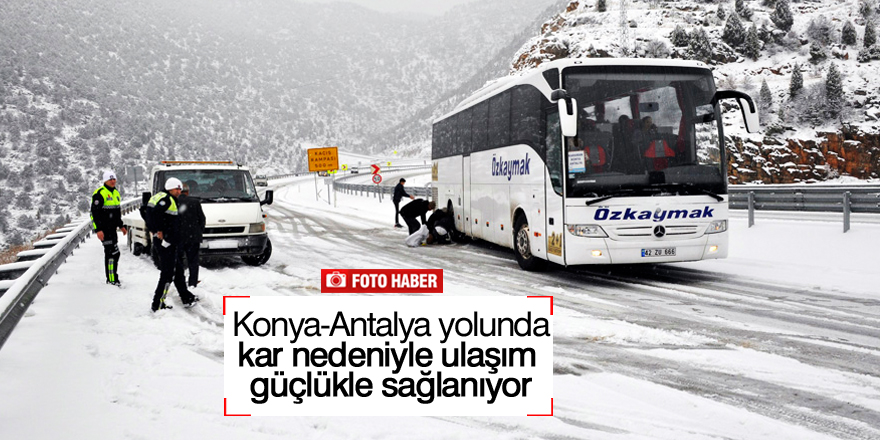 Konya-Antalya yoluna kar engeli