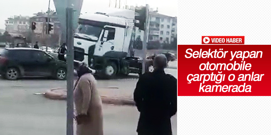 Otomobil sürücüsüne kızdı, tırı ile iki otomobile çarpıp kaçtı