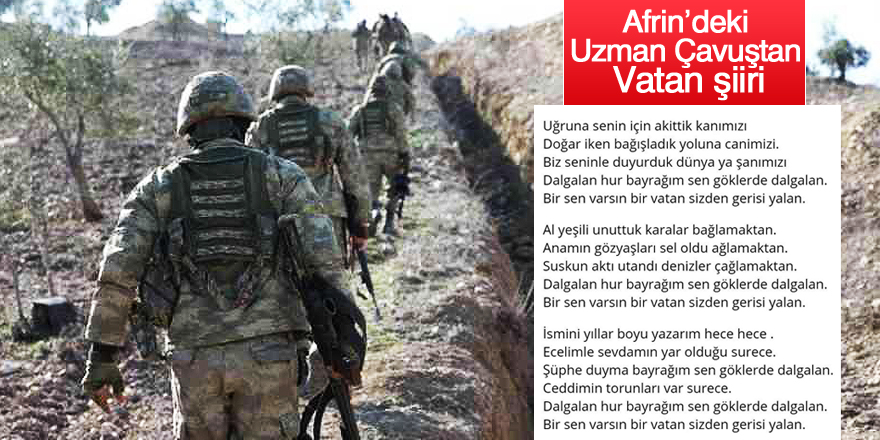 Afrin’deki Uzman Çavuştan “Vatan” şiiri