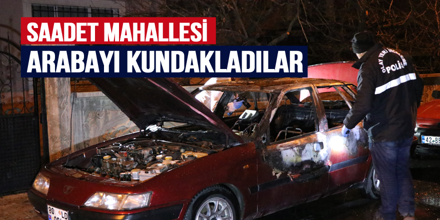 Konya’da park halindeki otomobil kundaklandı