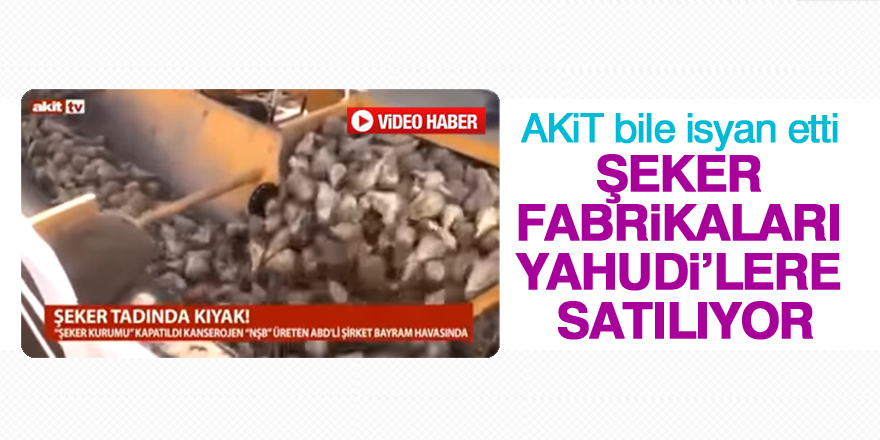 AKİT bile isyan etti: Şeker Fabrikaları Yahudi'lere satılıyor!