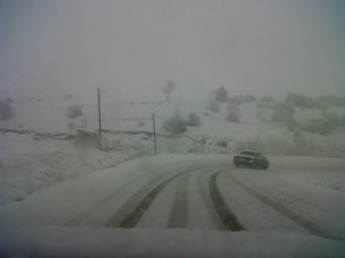 Derbent'te yoğun kar yağışı