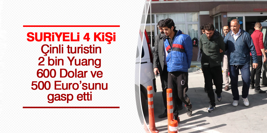 Çinli turisti gasp eden şüphelileri mavi mont ele verdi