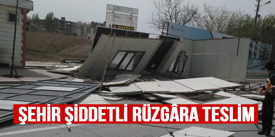 Şehir şiddetli rüzgâra teslim oldu