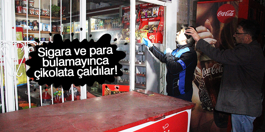 Çaldığı çikolatayı yerken yakalandı