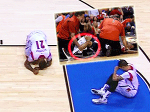 Basketbolcunun ayağı böyle kırıldı