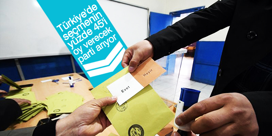 Türkiye'de seçmenin yüzde 45'i oy verecek parti arıyor
