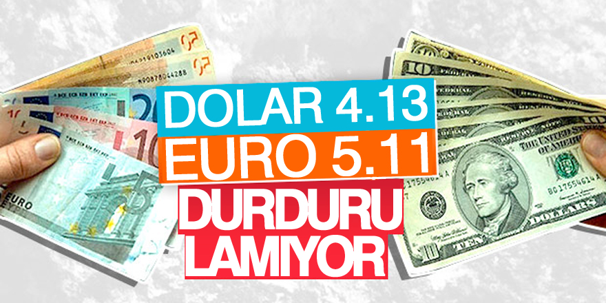 Dolar 4.13, euro 5.11 seviyesinde